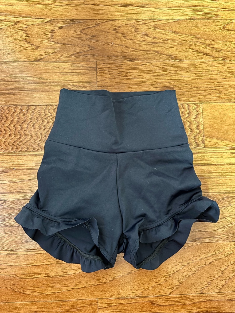 balera girls Black High-Waist Ruffle Dance Shorts